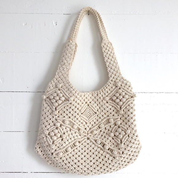 vintage macrame purse